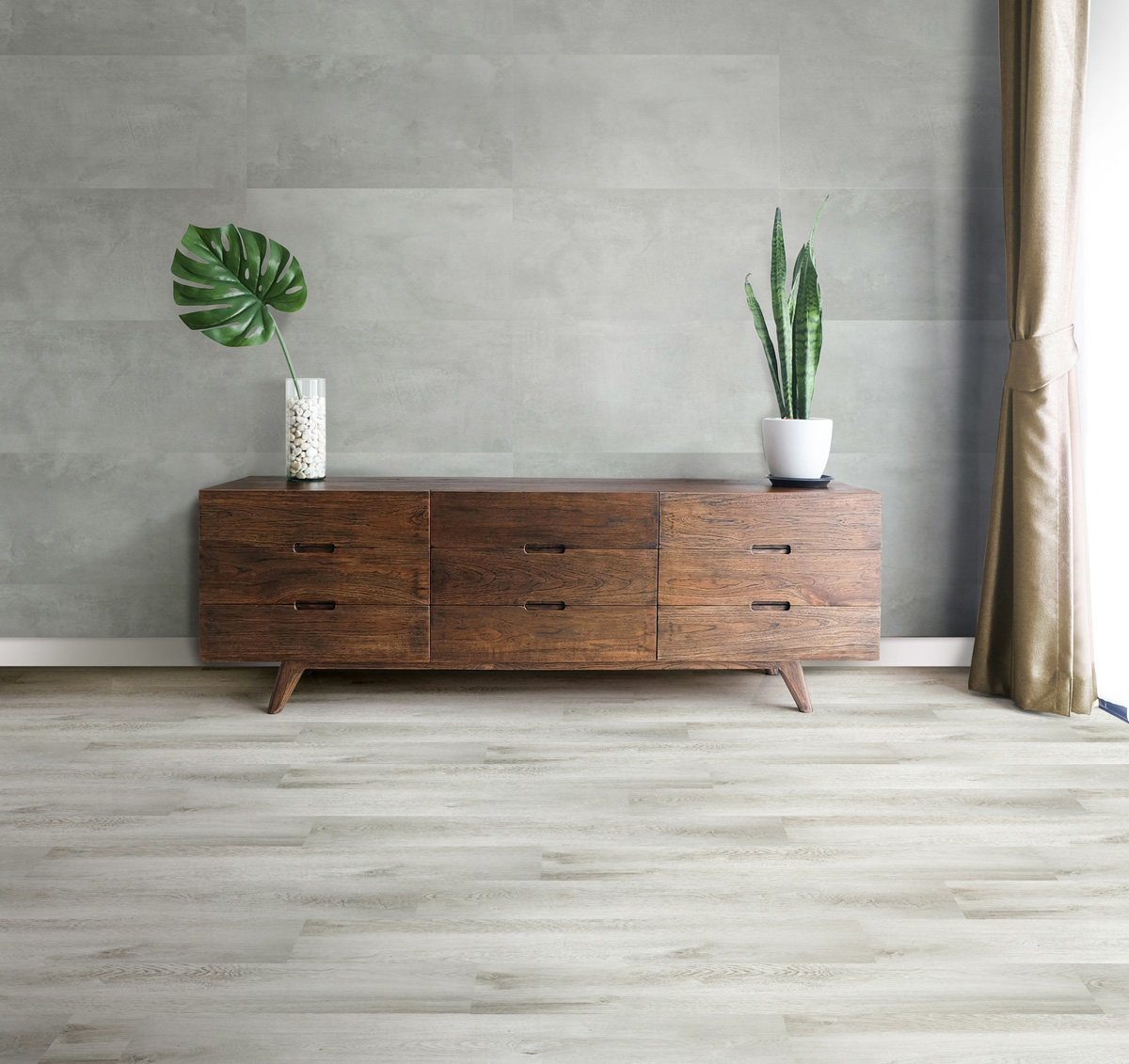KS Vinyl vloertegel betonlook licht 30.5x61cm