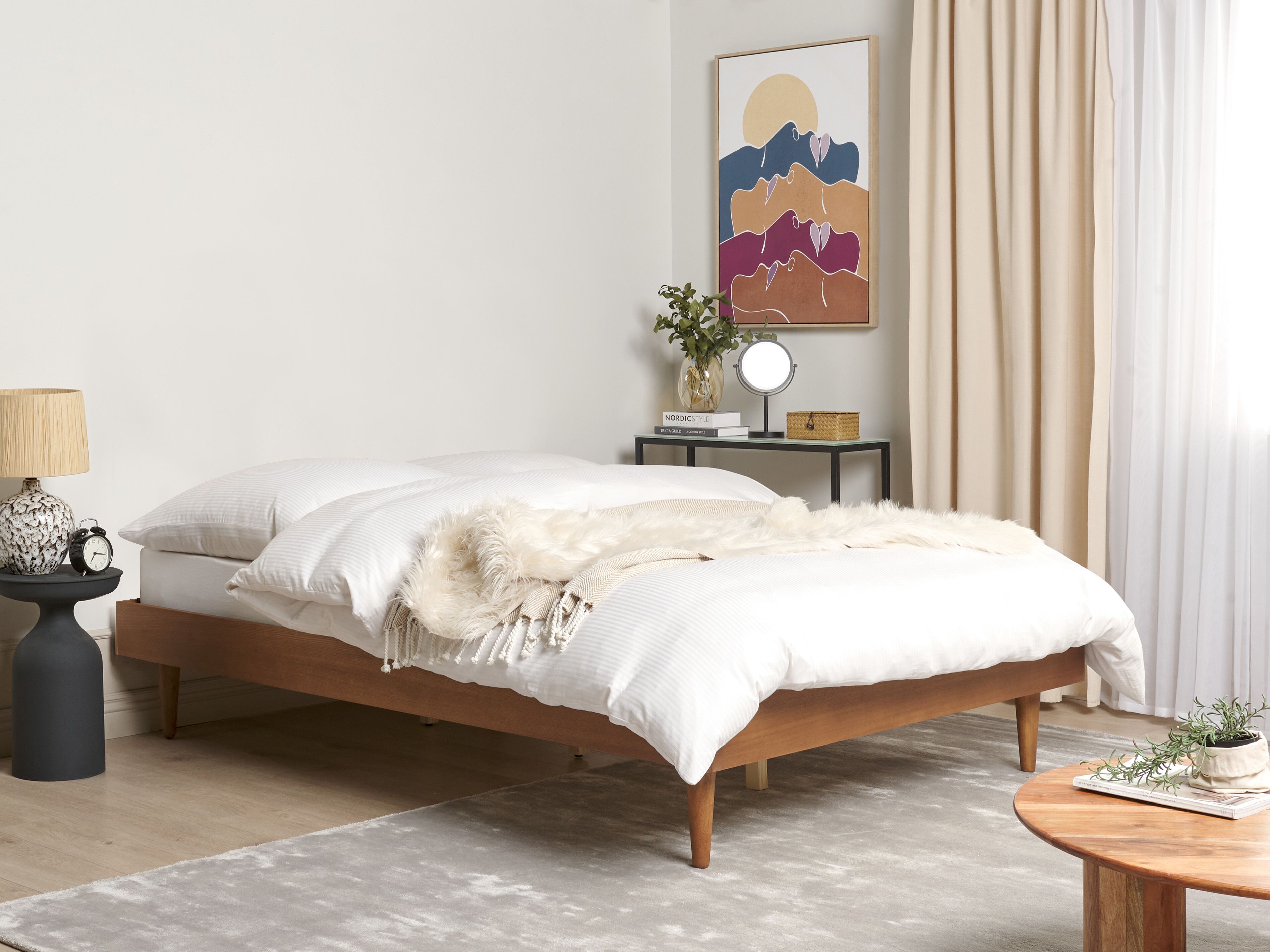 Bed TOUCY 140 x 200 cm Bruin essenhout