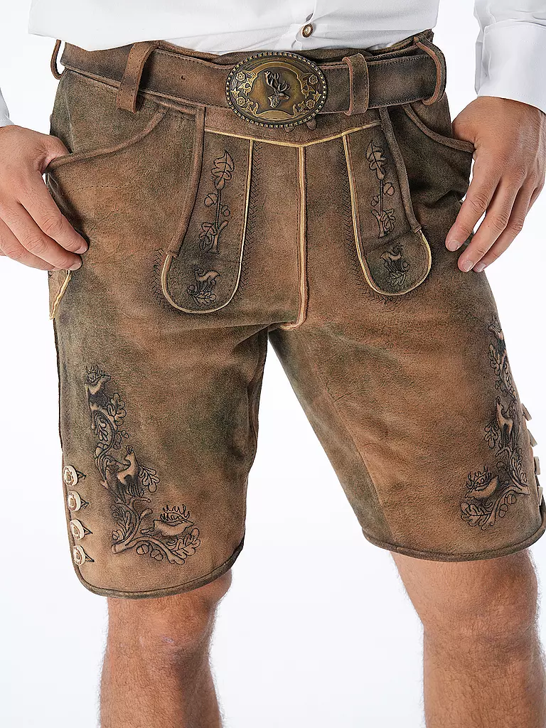 GWEIH & SILK Lederhose JULIAN braun