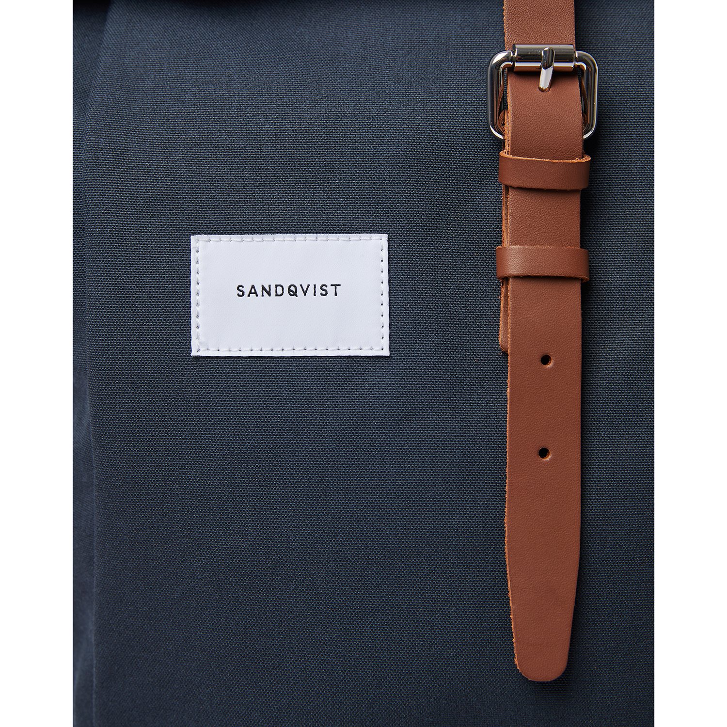 Sandqvist Dante Backpack navy with cognac brown leather