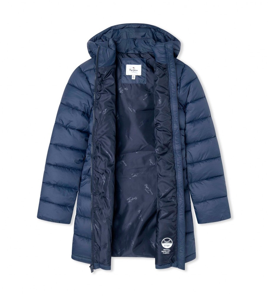 Jaqueta longa de plumas azul-marinho Simone da Pepe Jeans