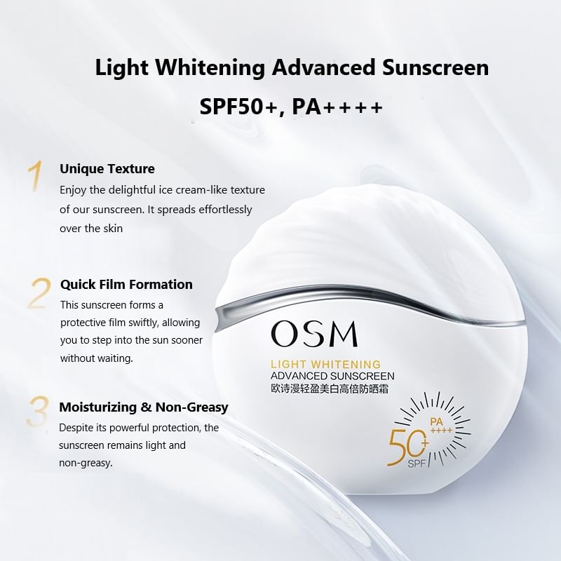 OSM - Licht Whitening Geavanceerde Zonnebrandcrème SPF50+, PA++++