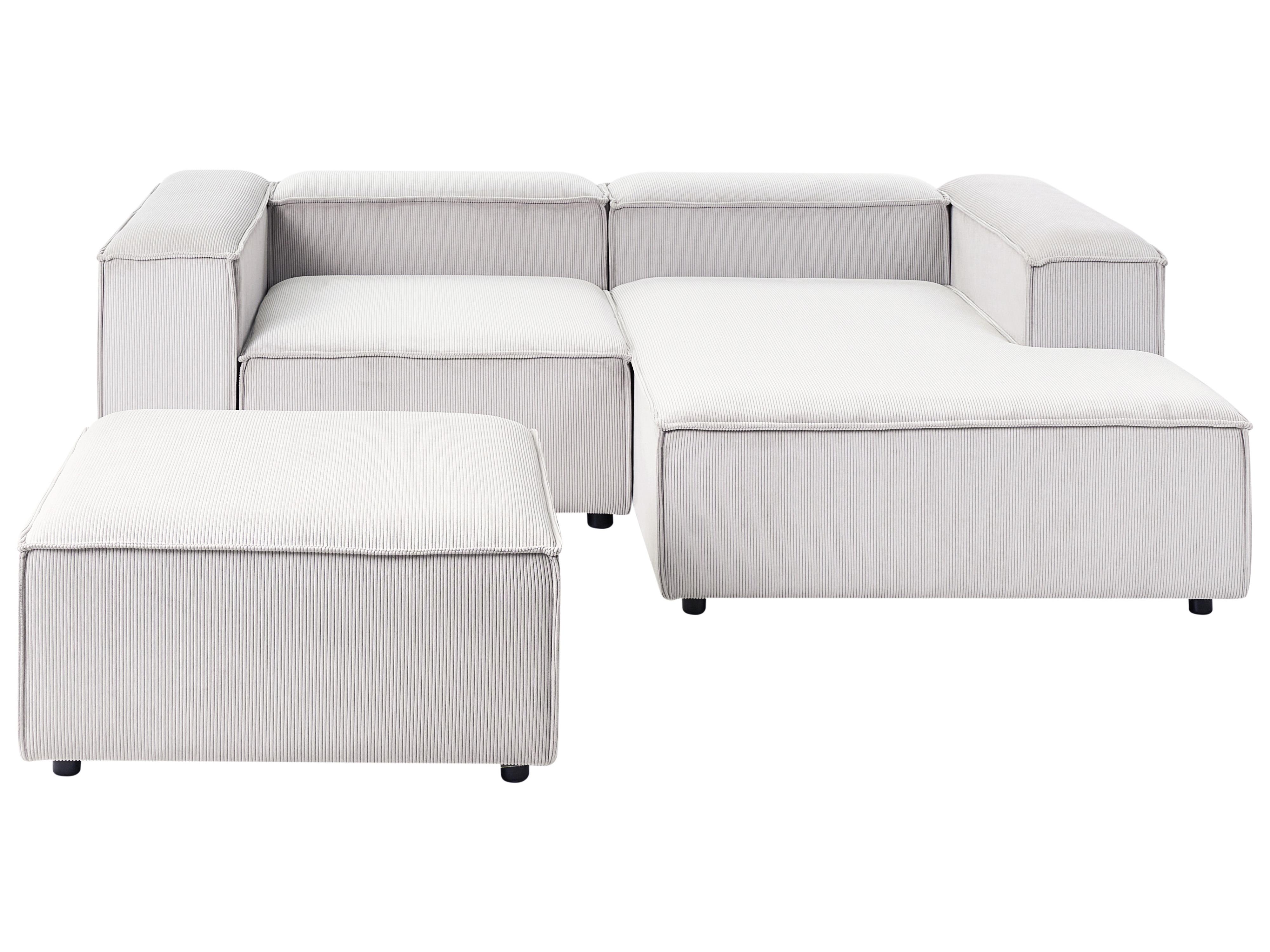 Modulaire hoekbank 3-zits ARDAL Corduroy Gebroken wit met ottomaan linkszijdig