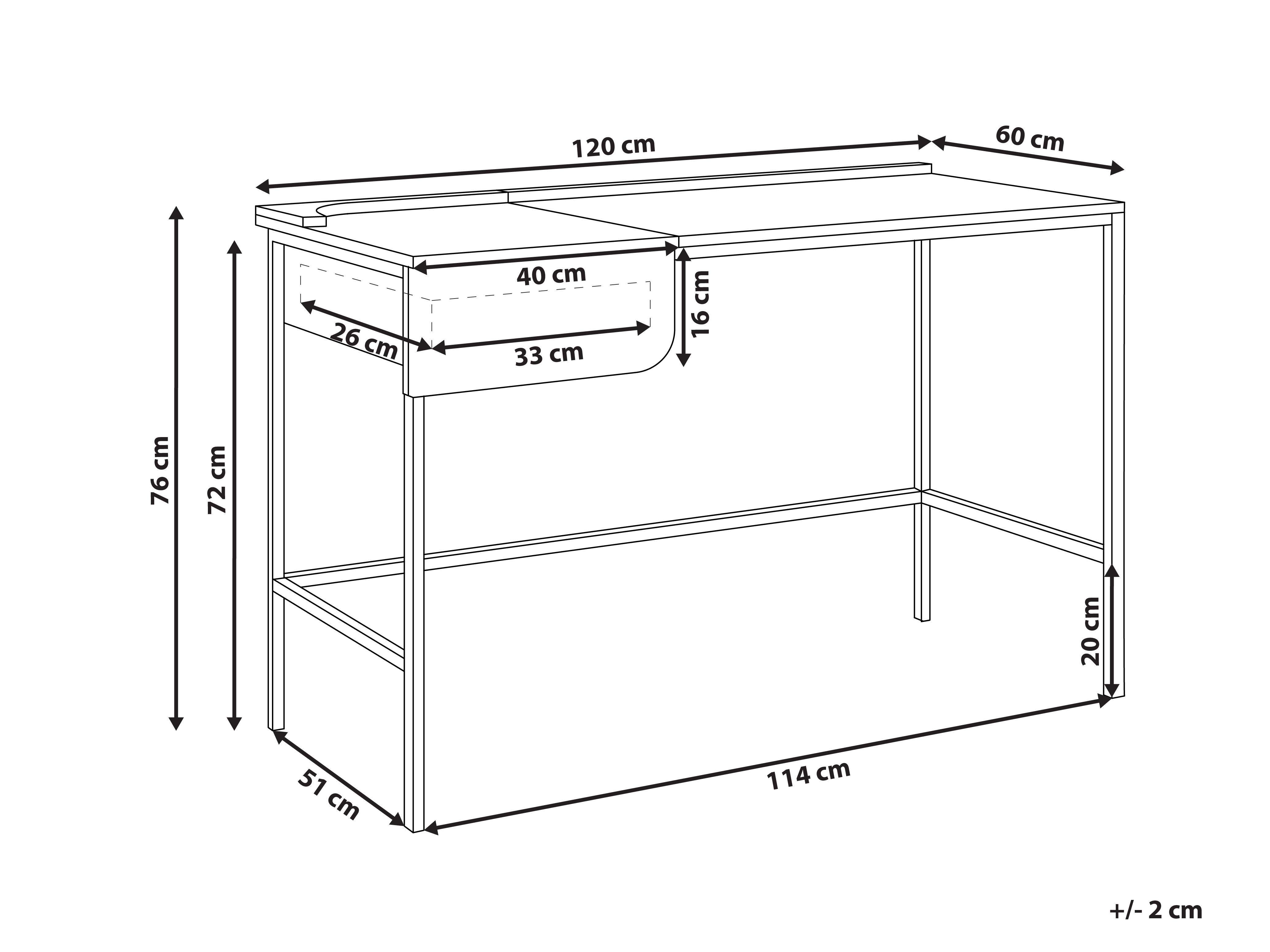 Bureau OCATE Wit 120 cm 60 cm