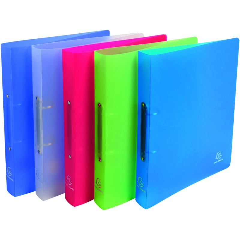 Classeur 2 anneaux plastifié Exacompta Chromaline A4 - Dos 4 cm couleurs assorties