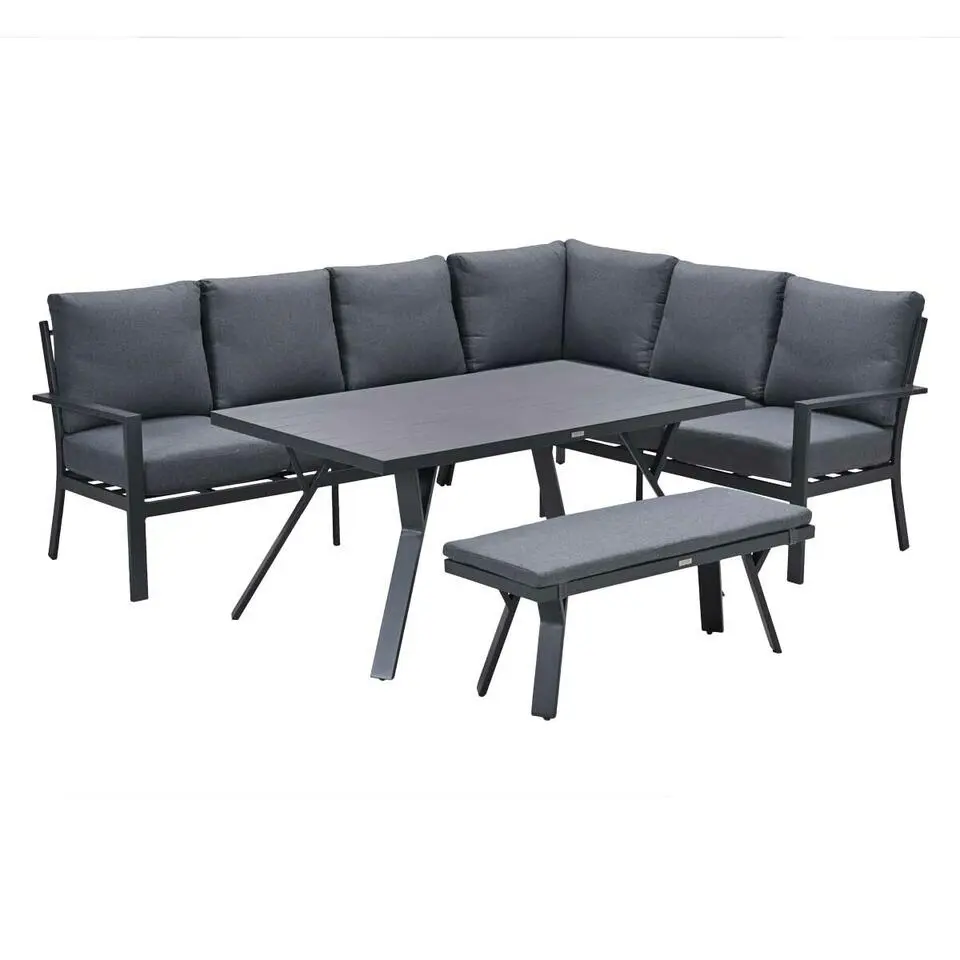 Garden Impressions Senja lounge dining set 4-delig rechts - m. grijs