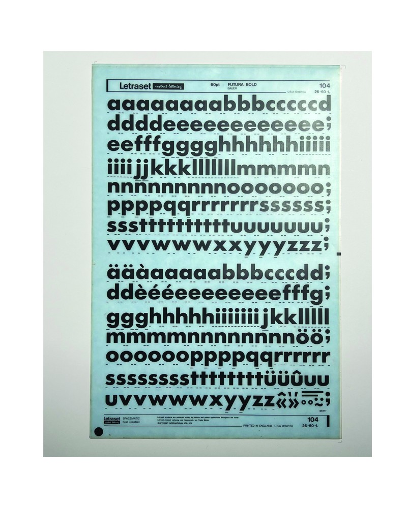 Letraset 104 - Futura Bold Bauer 60pt