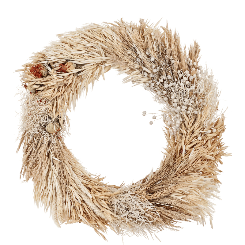 EGLO Trockenblumen-Kranz Minalin, Ø36 cm, beige