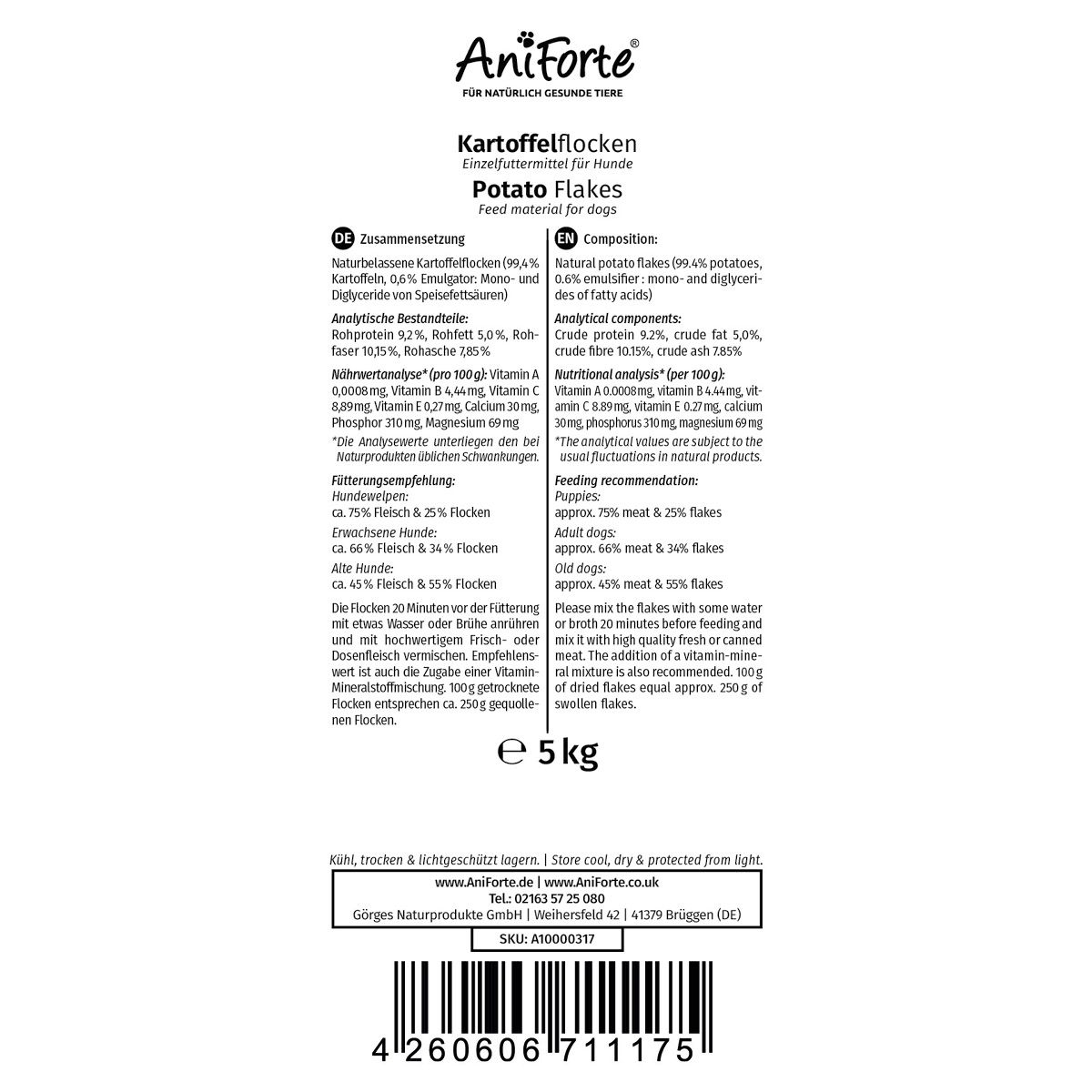AniForte BARF-Line Kartoffelflocken