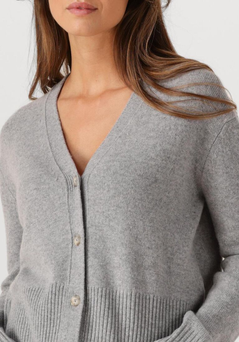 lichtgrijze closed trui v neck cardigan