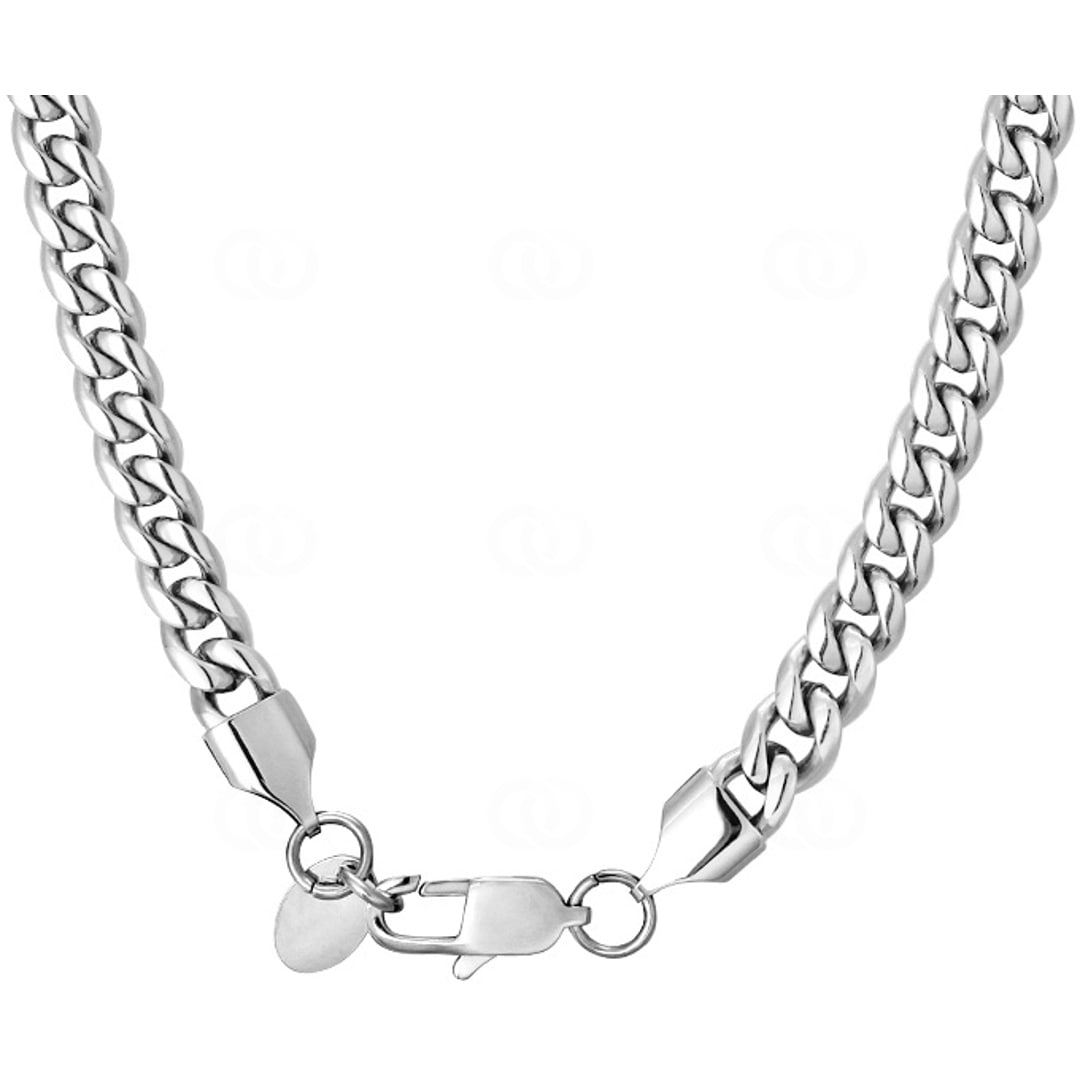 6mm Cuban Link Panzerkette silbrig