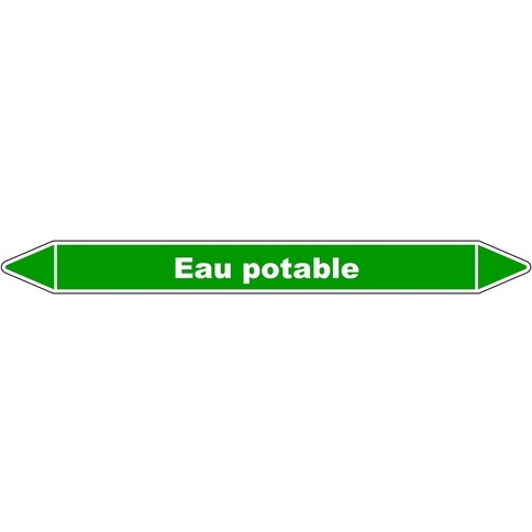 Marqueur de Tuyauterie - Eau Potable - NFX 08-105 - Vinyle Laminé