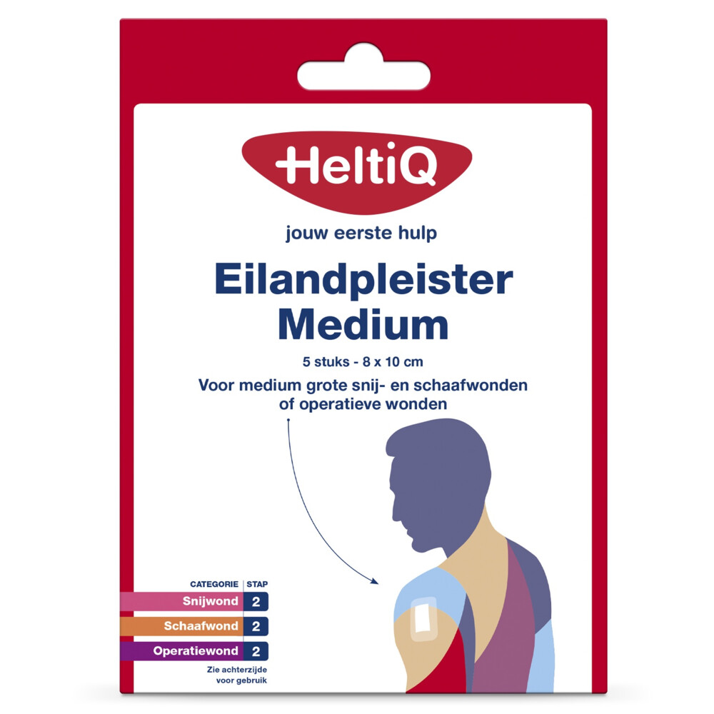 2x HeltiQ Eilandpleister Medium 8 cm x 10 cm5 stuks