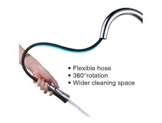 HUDOR - Mitigeur avec douchette Robinet de cuisine 405 en laiton noir collection céphise