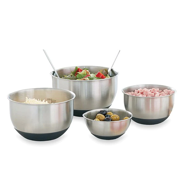 Set 4 petits bols en inox avec base silicone 10,5 à 17 cm Mathon