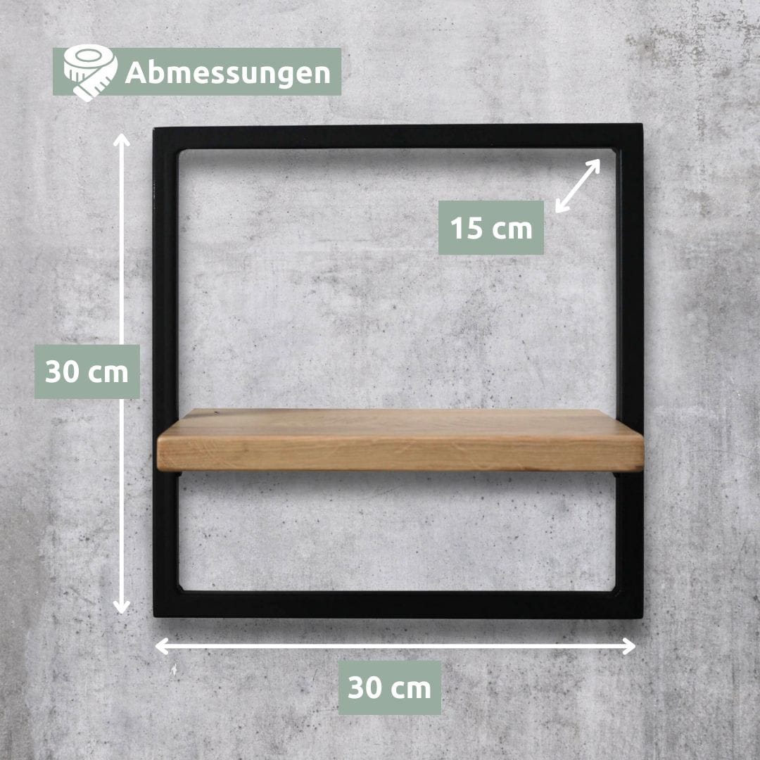 holz4home Wandregal 30 x 30 cm Eiche geölt