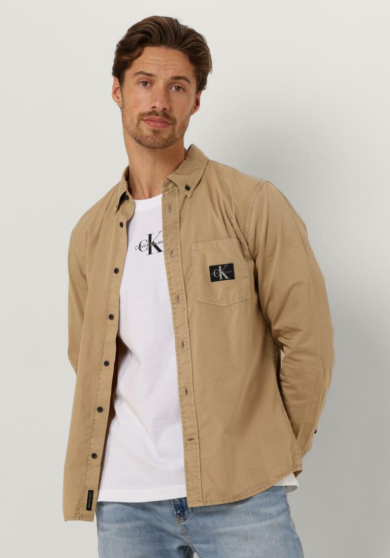 CALVIN KLEIN beige calvin klein overshirt regular shirt