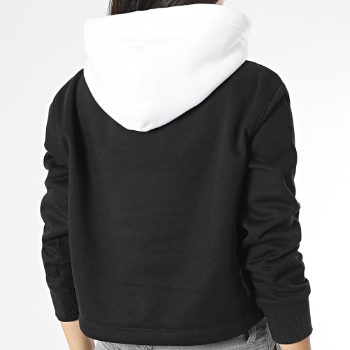Sweat Capuche Femme Color Block 1336 Noir Blanc