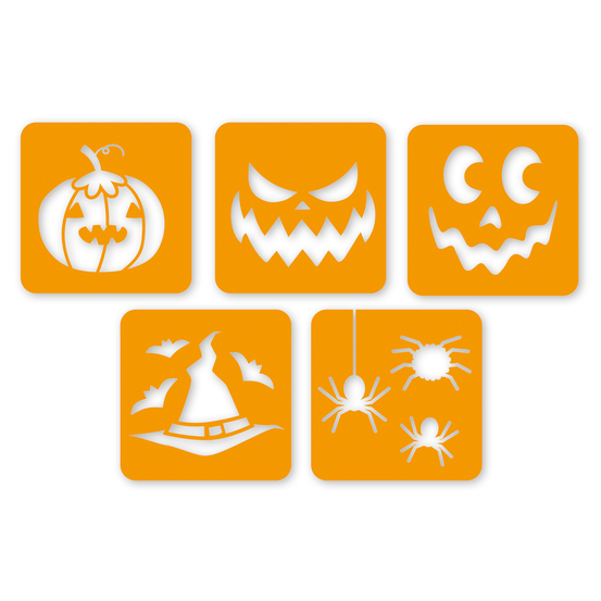 Pochoirs d'Halloween 5 motifs 15 X 15 cm