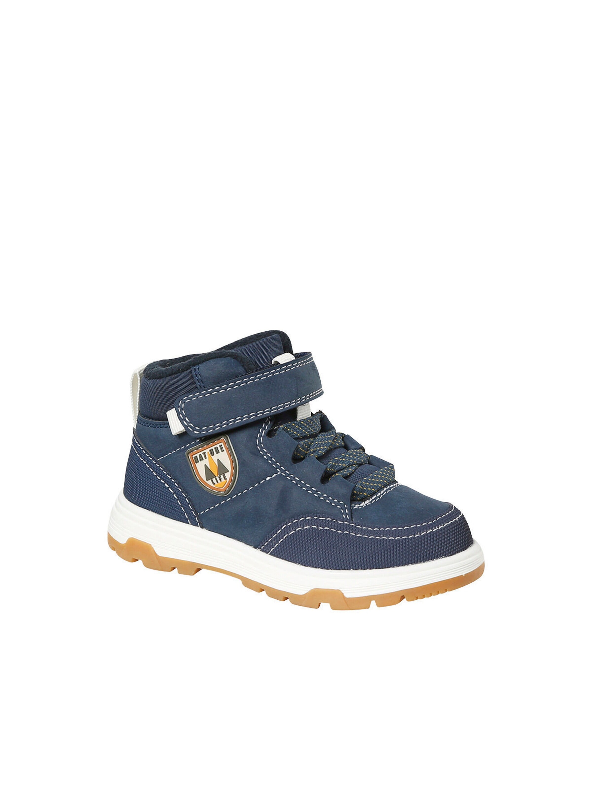 Vertbaudet Kinder Sneakers mit elastischer Schnürung und Klett blau