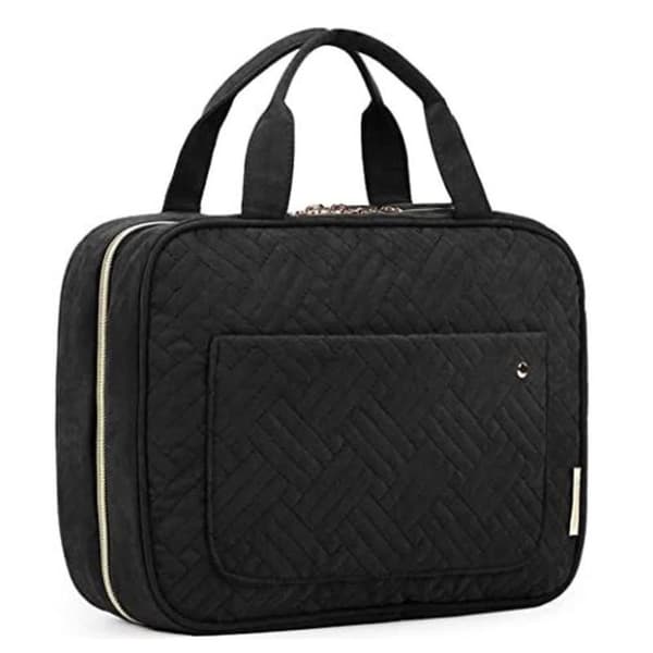 UNIQ Smart Hanging Travel Makeup Bag / Toalettmappe / Toalettmappe med 4 rom, vanntett - svart