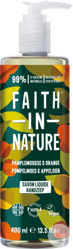 Faith In Nature Savon Liquide Mains Pamplemousse Orange Flacon Pompe 400ml