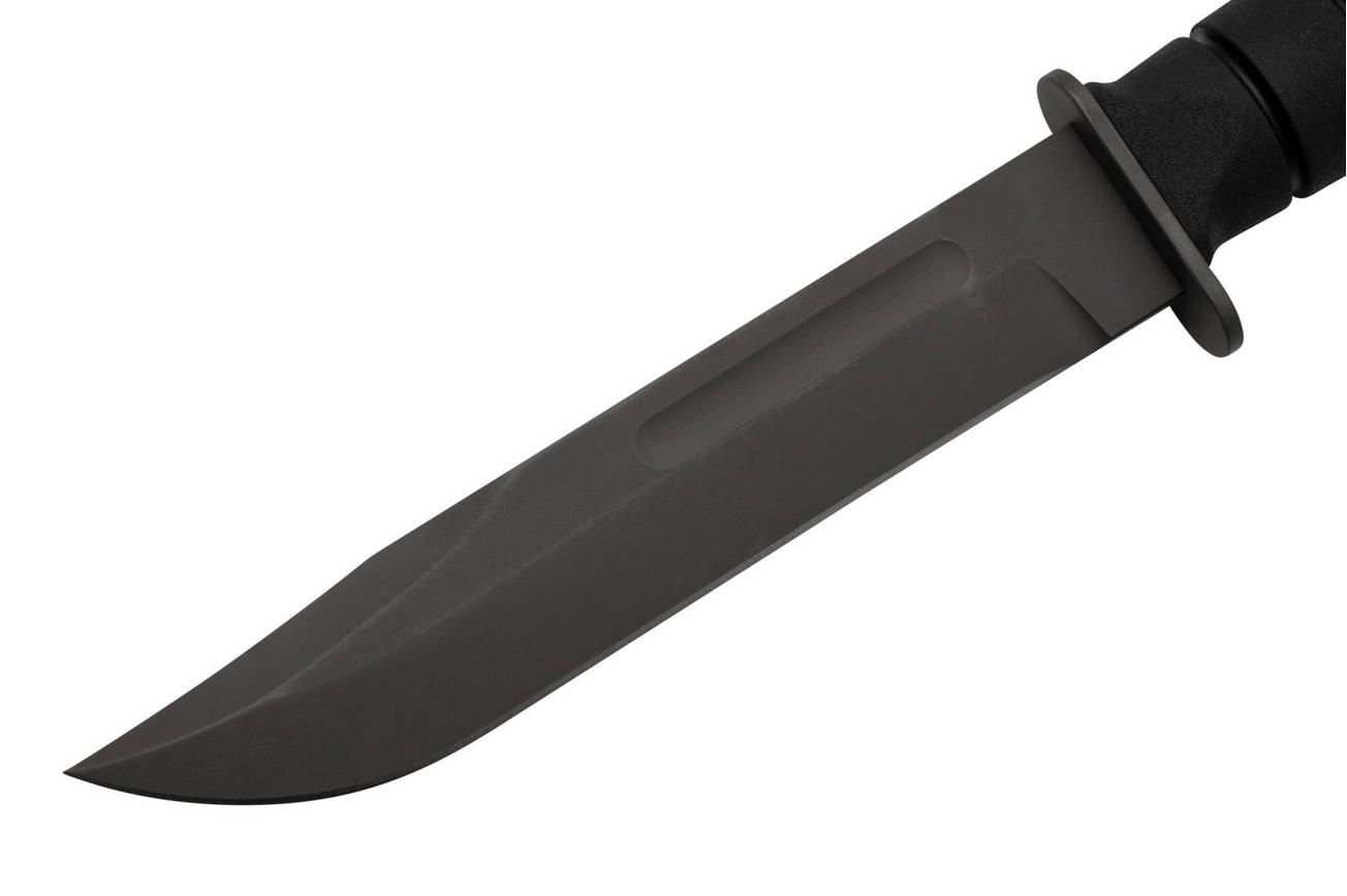 Spartan KA-BAR SB54 CPM MagnaCut, Black, Black Leather Sheath, vaststaand mes