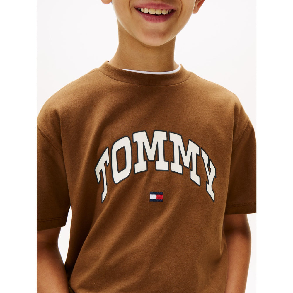 Køb Tommy Hilfiger Pecan Nut Varsity Raised Print Tee Ss