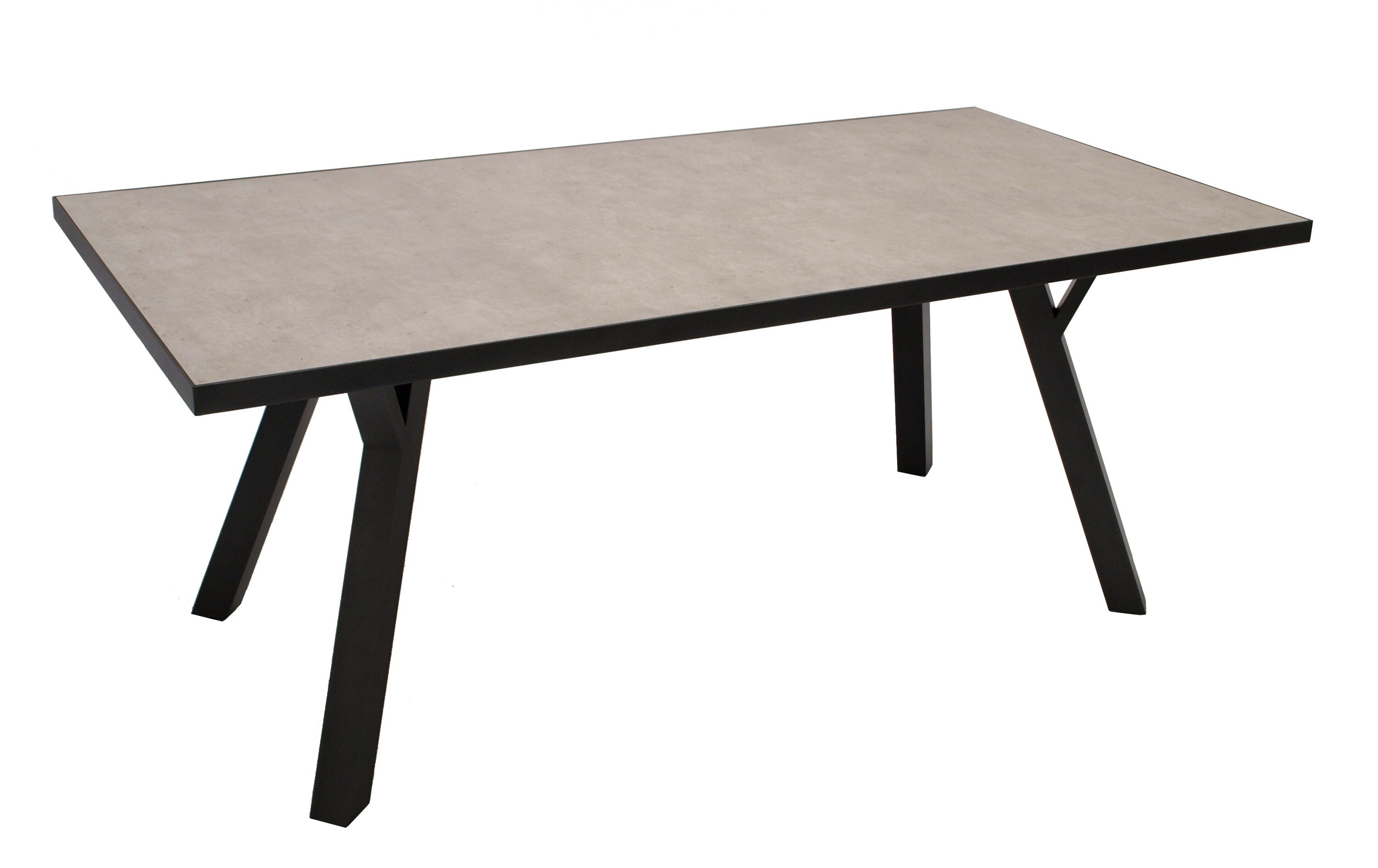DEGAMO Garnitur MANCIANO 5-teilig, Aluminium dunkelgrau, mit Polstern grau, Tisch hellgrau