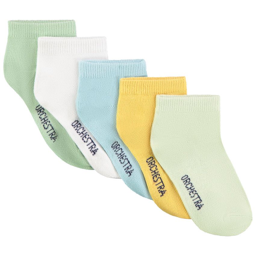 Lot de 5 paires de chaussettes courtes unies pour bébé garçon - Ecru
