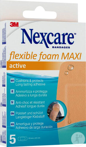 Nexcare 3M Flexible Foam Maxi Active Pansements 5 Pièces