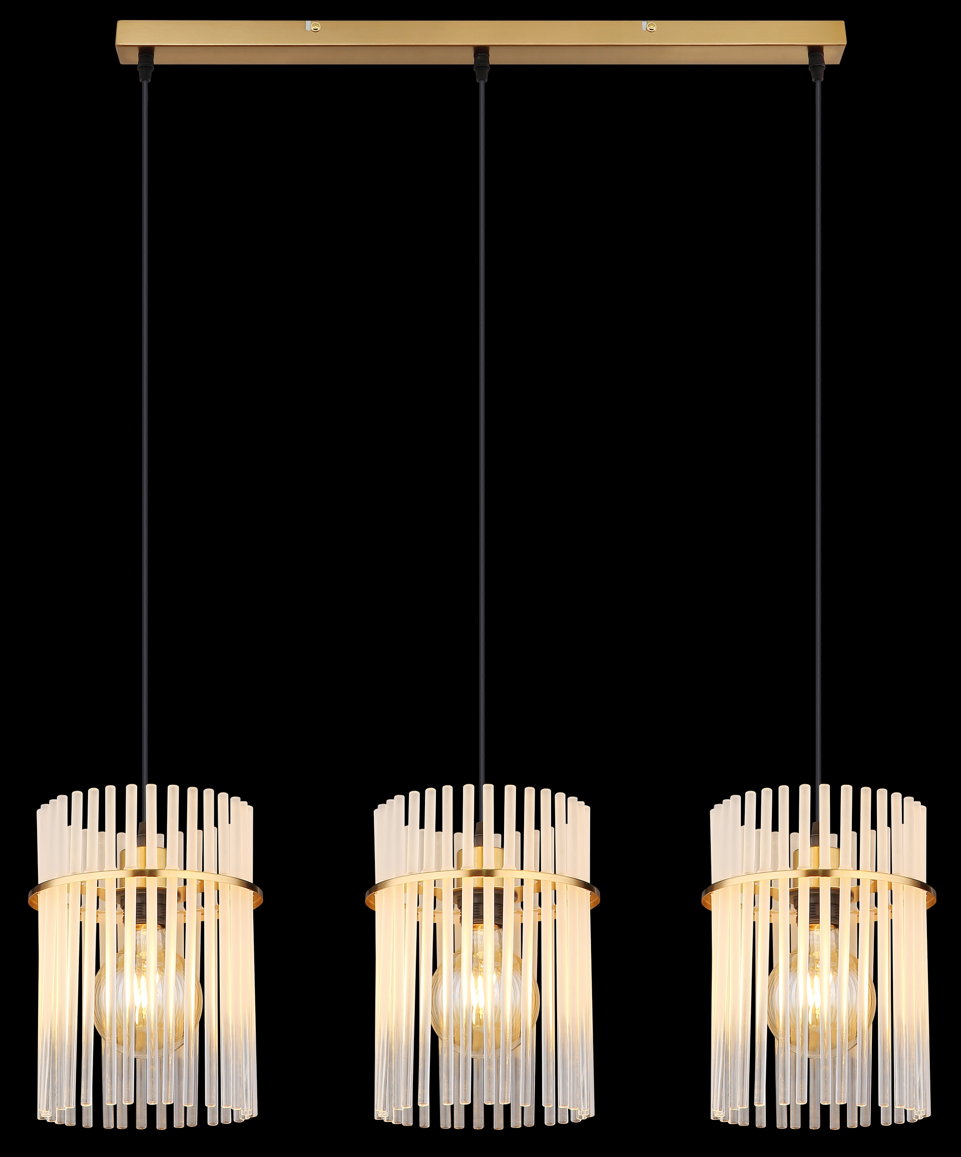 GLOBO Retrofit Balkenpendel GORLEY 3-flg goldfarbig /opal
