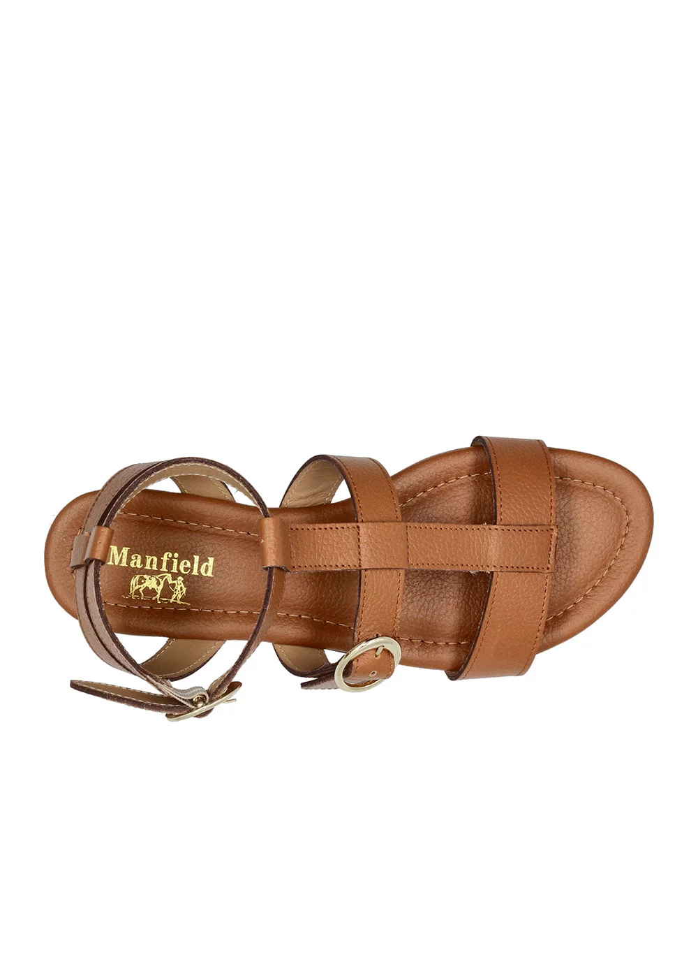 SANDALE SPARTIATE CUIR GOLD