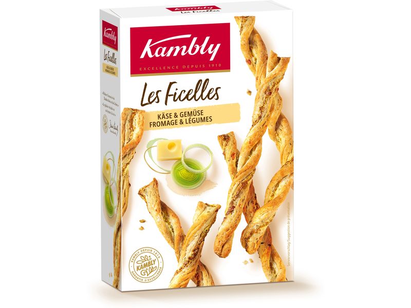 Kambly Apéro Les Ficelles Fromage 100 g Delikates Blätterteiggebäck mit Käse und Gemüse