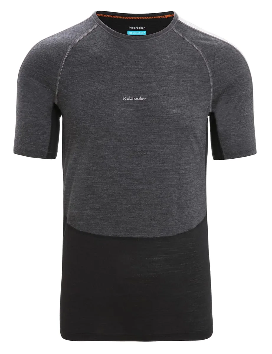 Icebreaker Men's 125 Zoneknit™ Short Sleeve Crewe Jet Heather/Black/Metro Heather