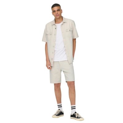 Short homme Onsedge Ecru 6558 Pim Dnm No ONLY AND SONS