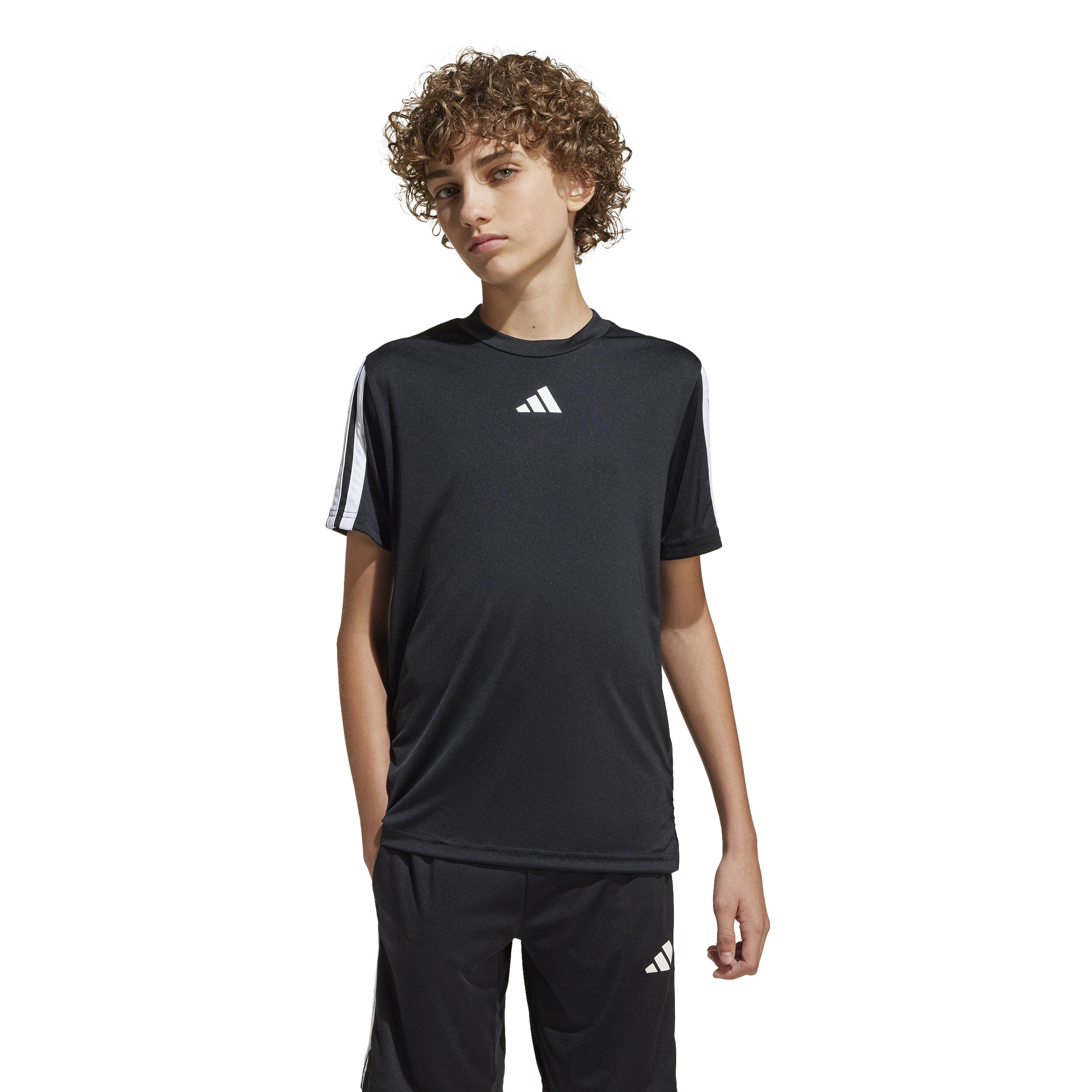 adidas Training Essentials 3 Stripes T-shirt Enfants - Noir , Blanc
