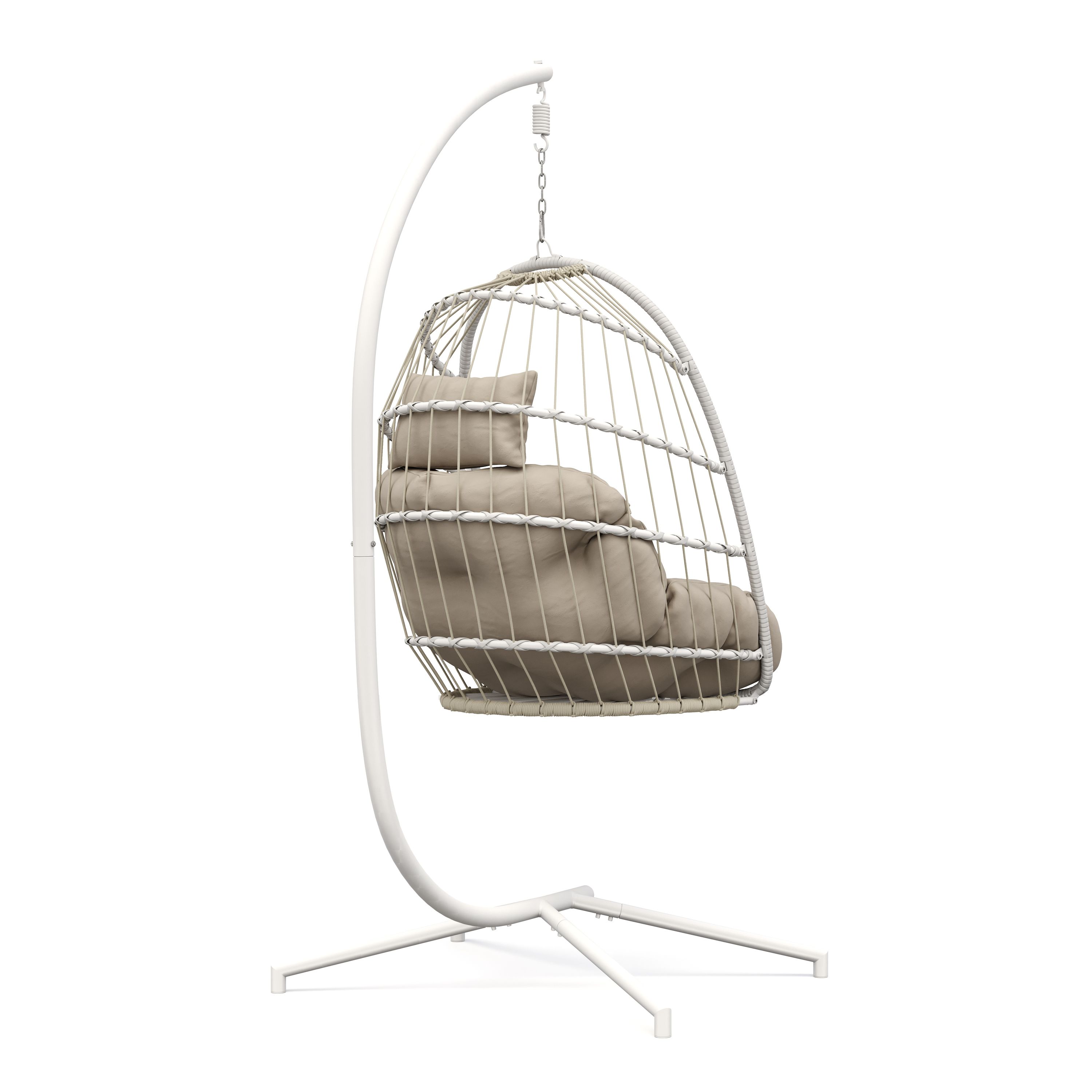 Hängesessel mit Gestell PERU weiss/beige