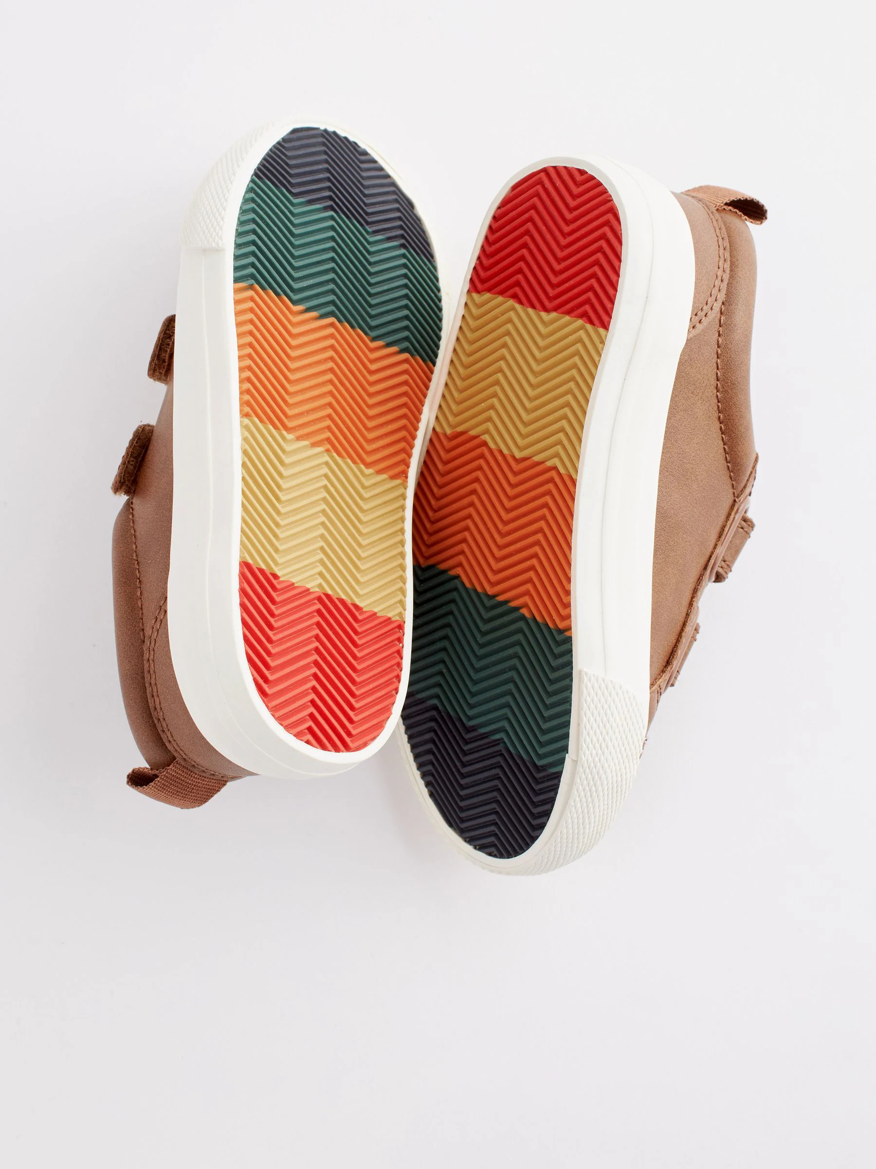 Lichtbruin - Sneakers met twee klittenbandjes