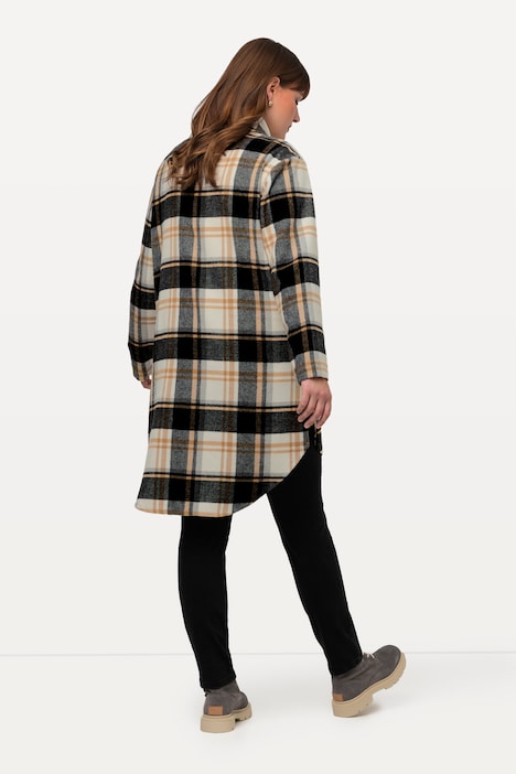 Overshirt, Flanell, Hemdkragen, Oversized, Langarm