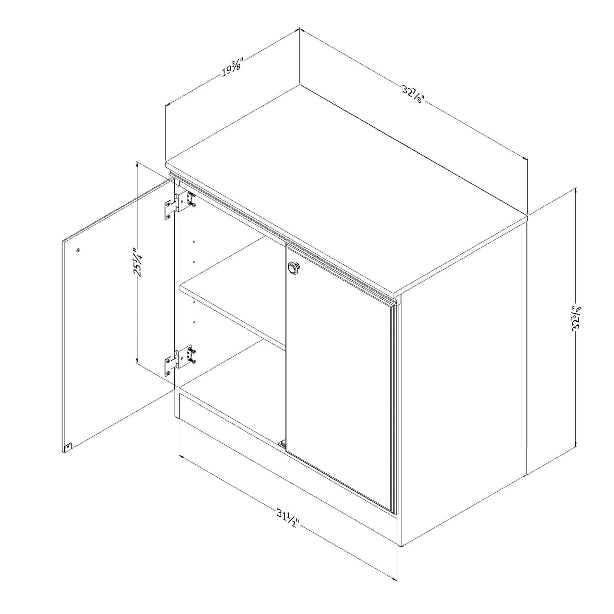 South Shore Armoire de Rangement 2 Portes - Morgan Blanc Solide