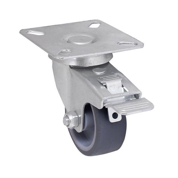 Roulette pivotante grise ø5 cm avec freins, charge max 30 kg