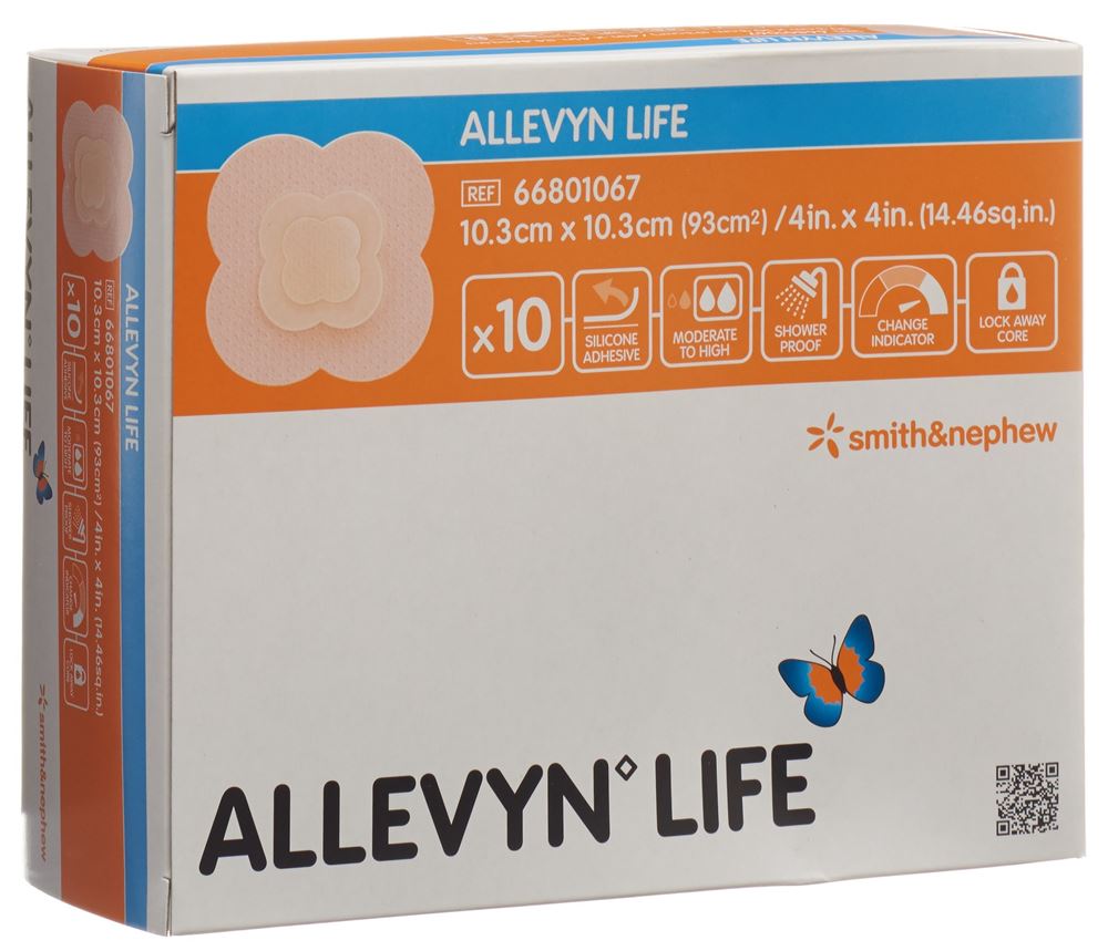 ALLEVYN Silikon-Schaumverband<br>10 Stück, 10.3x10.3cm
