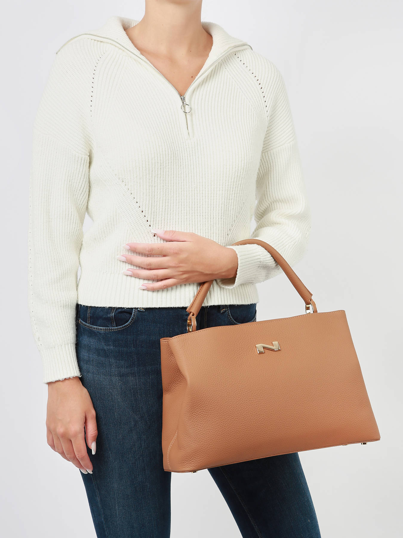 Sac port main Violet cuir NATHAN BAUME