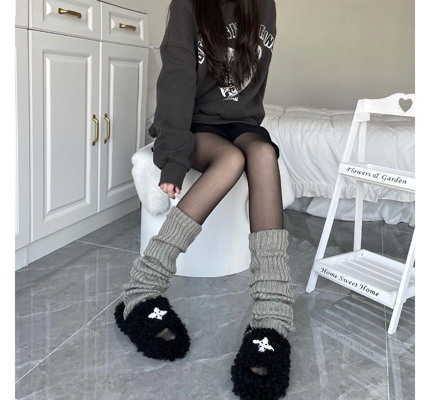 laceyleft - Geribbelde beenwarmers in effen kleur (verschillende designs)
