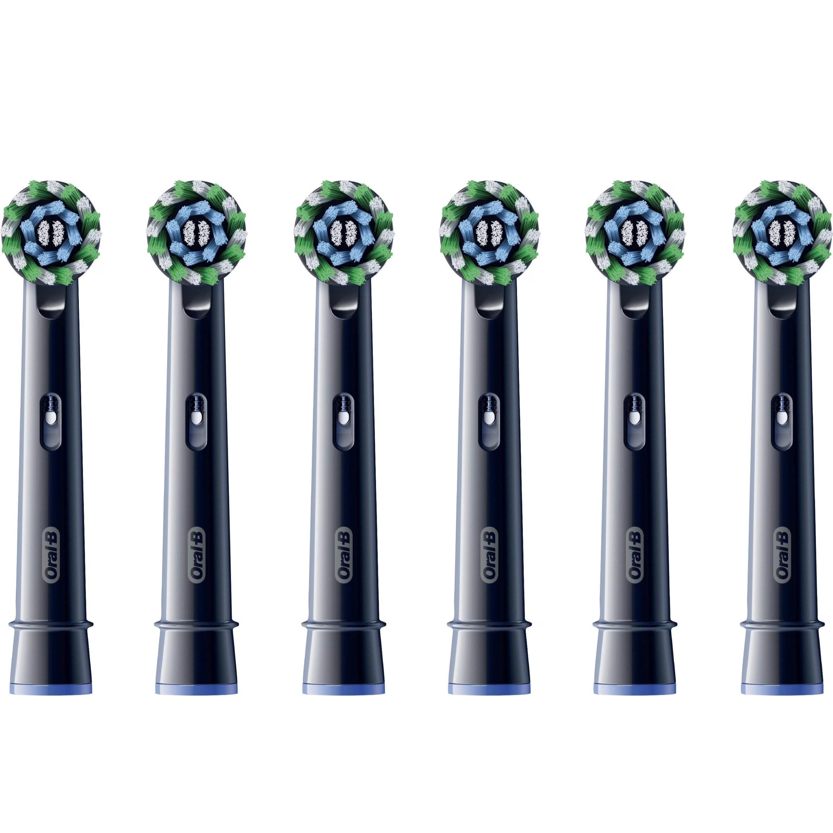 Oral-B - (6er Set) Pro Cross Action Ersatz Zahnbürstenkopf für Oral-B Elektrische Zahnbürsten (860229) - Schwarz