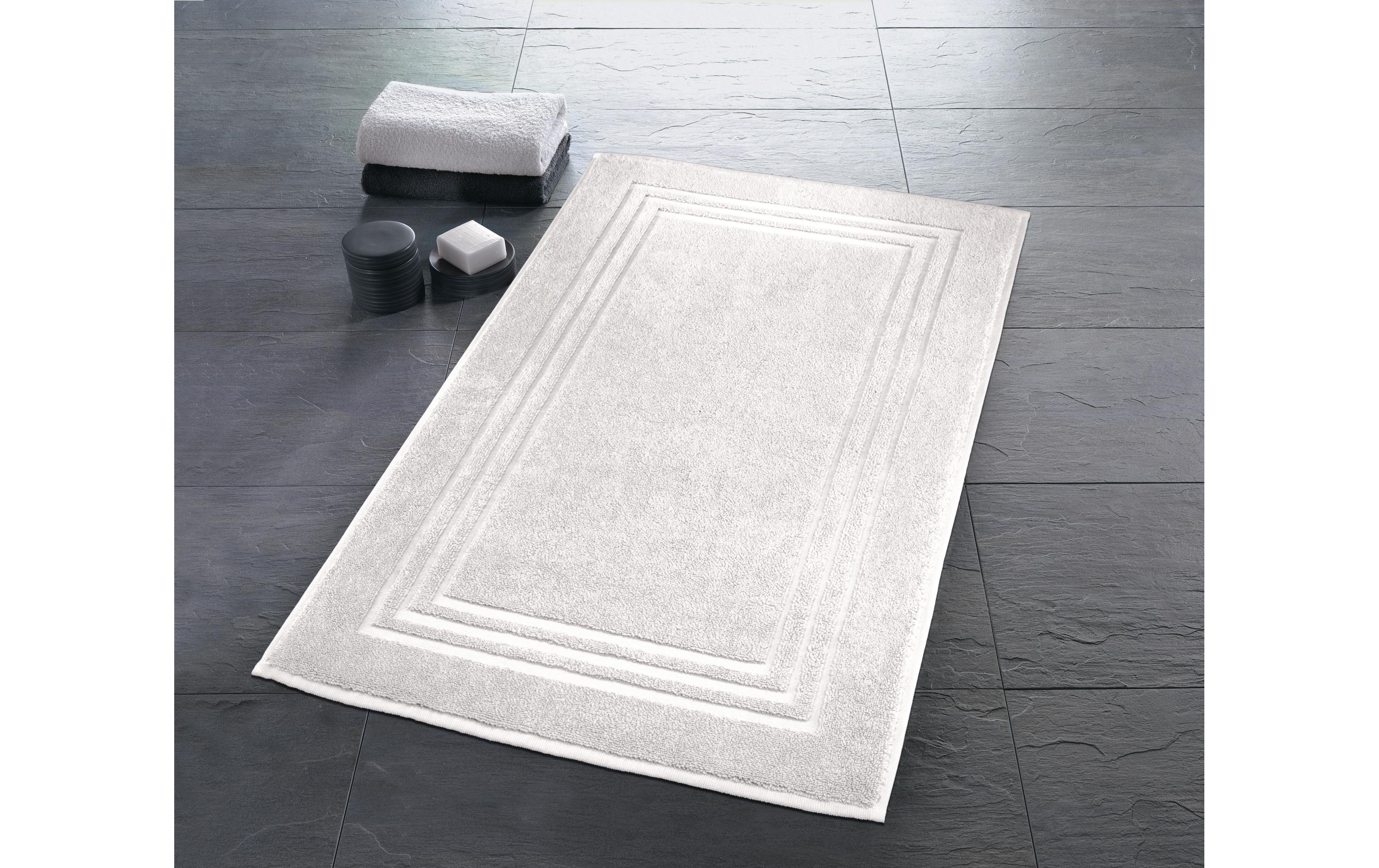 Badteppich Lodge 50 x 80 cm, WeissFrottiervorleger aus 100% Baumwolle
