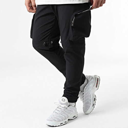 Ensemble Tee Shirt Et Jogger Pant LL601 Gris Clair Noir