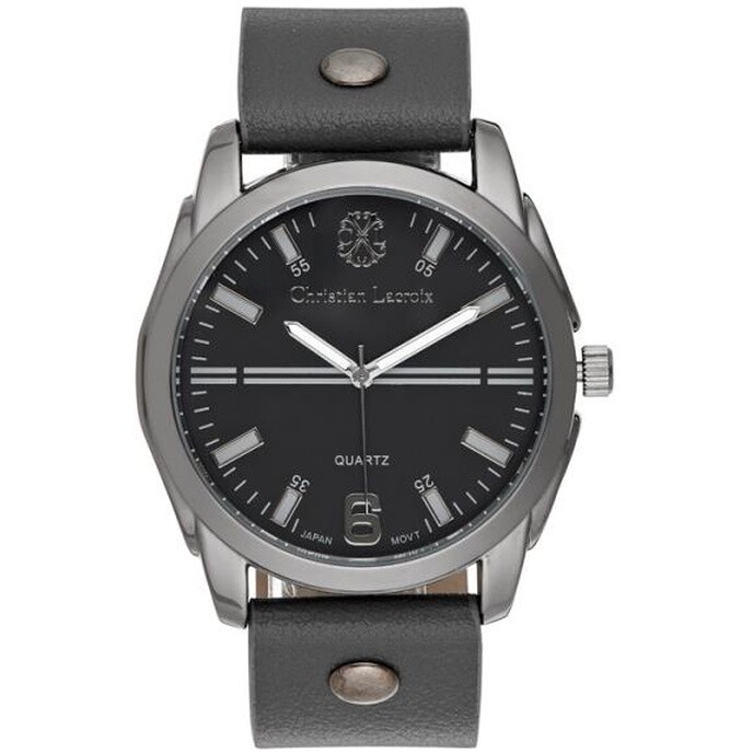Montre - Polyuréthane gris foncé & acier inoxydable anthracite - Homme