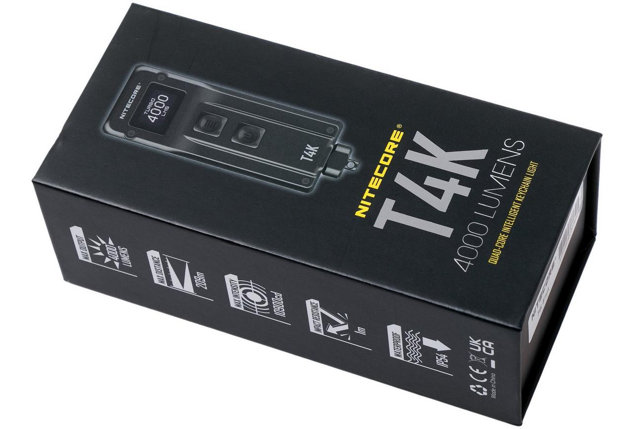 Nitecore T4K oplaadbare sleutelhanger zaklamp, 4000 lumen
